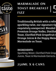 Swish cocktail can with branding and product details on a black background