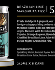 Swish Brazilian Lime Margarita Fizz can with product details on a black background