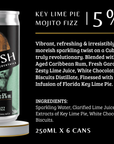 Swish Key Lime Pie Mojito Fizz can with product details on a black background
