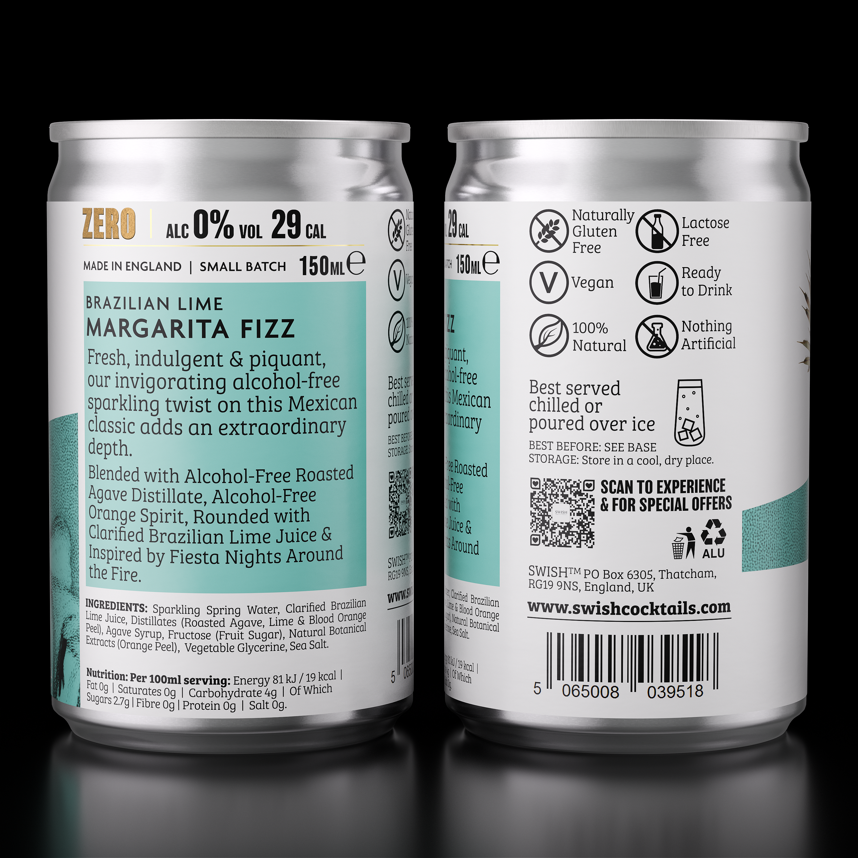 BRAZILIAN LIME MARGARITA FIZZ | 0% Alc Vol x 12 Cans